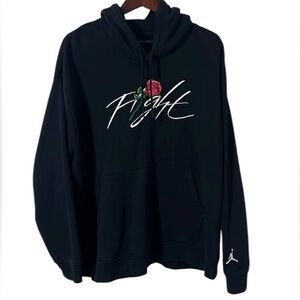 Air Jordan Flight Sorry For Your Loss Rose Floral Hoodie Black Sz 2XL